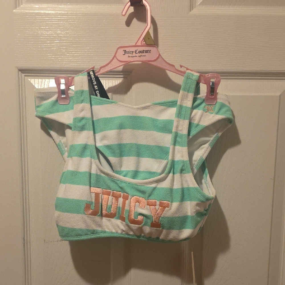 Juicy Couture Mint and White Striped Bikini